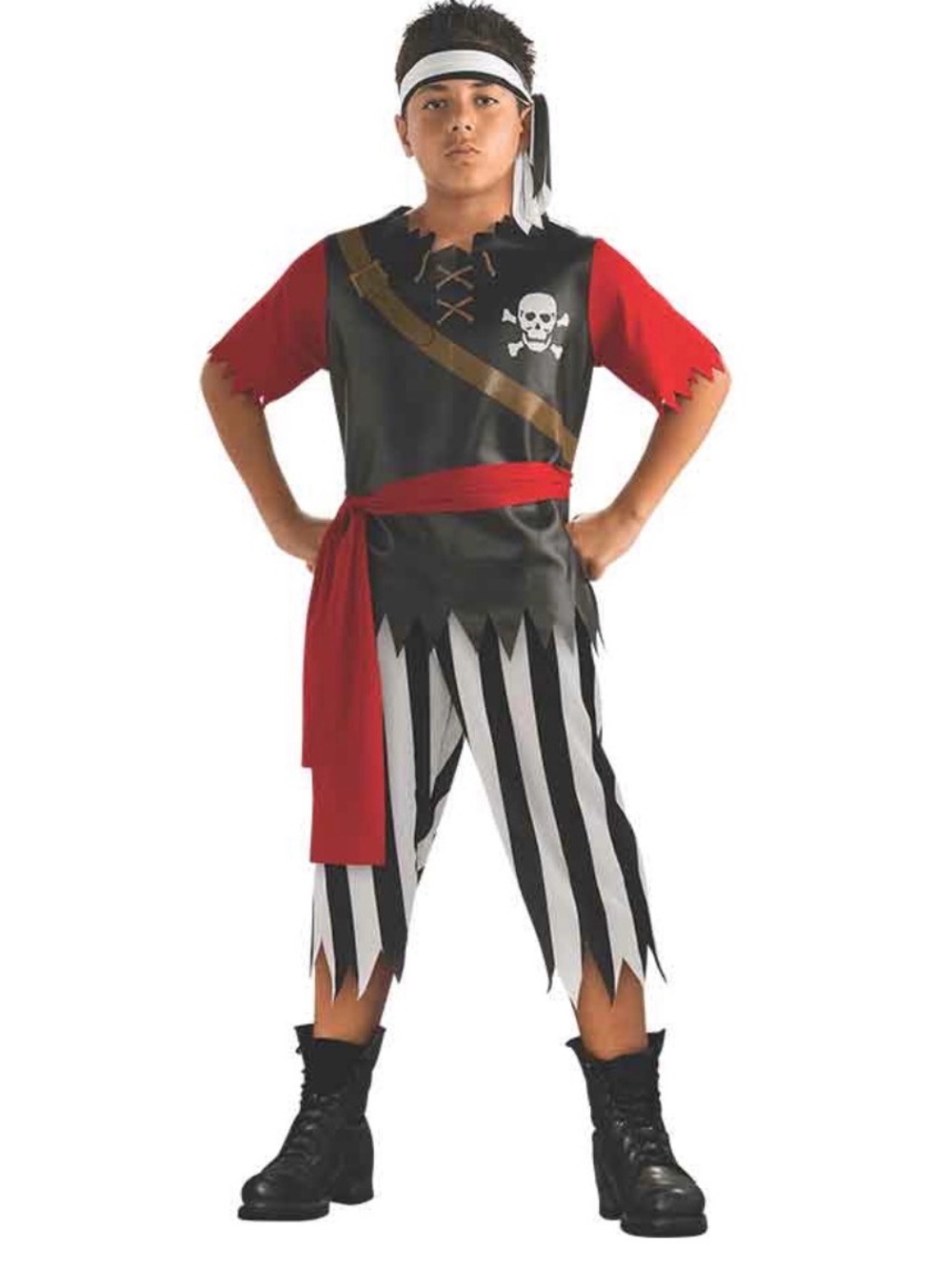 Rubie's Buccaneer Pirate Costume - Black, Red & White